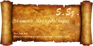 Stempel Szilvánusz névjegykártya
